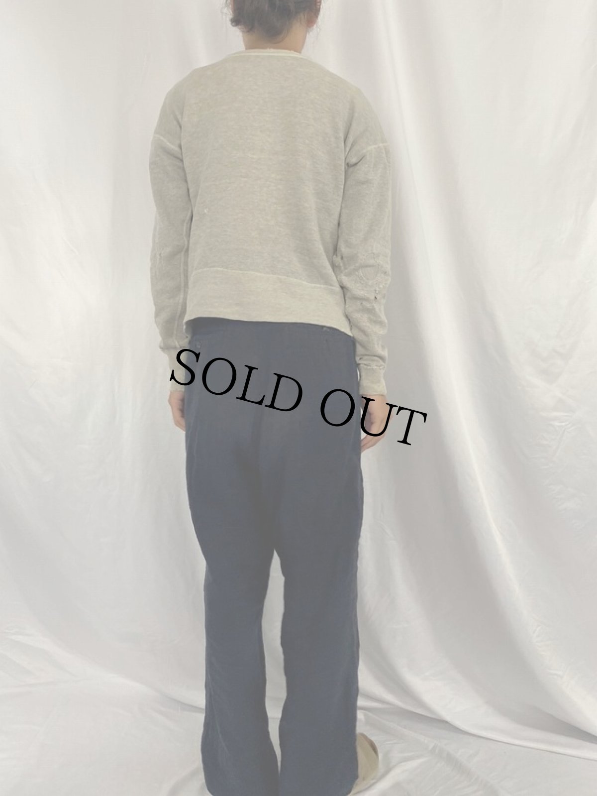 画像4: 50〜60's 前V "IOWA PEM UNIVERSITY"  染み込みプリントスウェット (4)