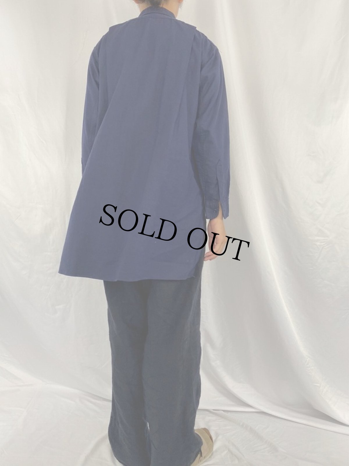 画像4: VINTAGE Legrand マチ付き グランパシャツ 42 (4)