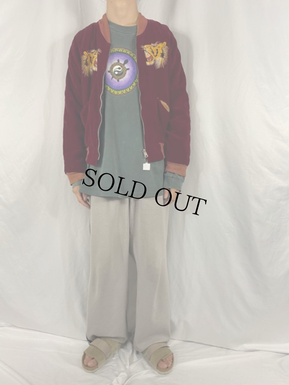 画像3: 40's〜50's 別珍スカジャン "顔トラ"×"JAPAN MAP" (3)