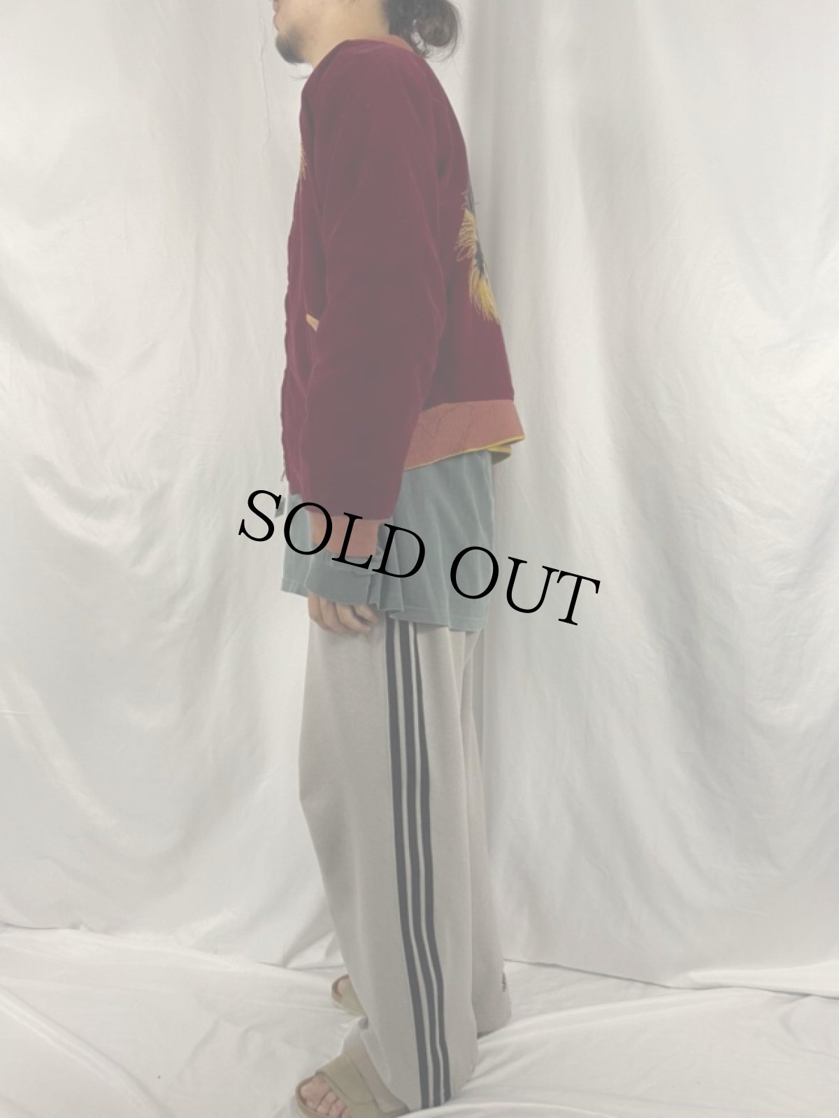 画像4: 40's〜50's 別珍スカジャン "顔トラ"×"JAPAN MAP" (4)