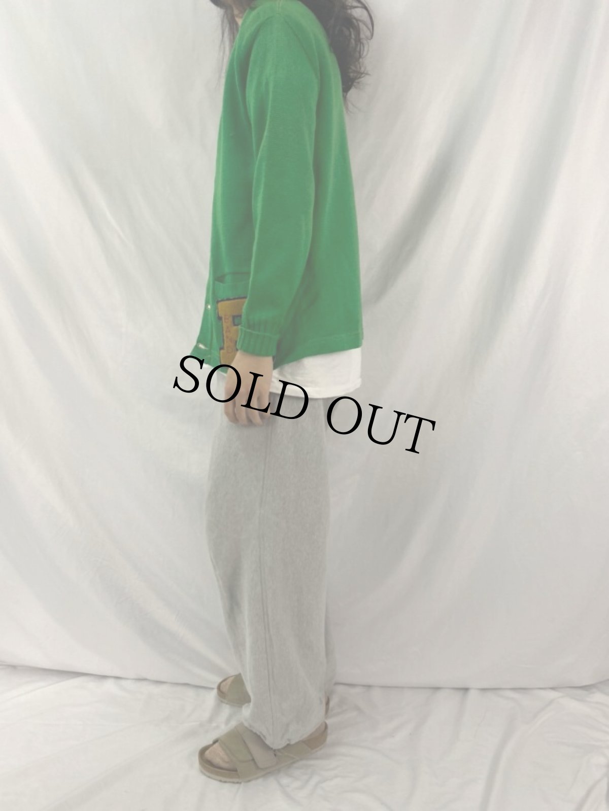 画像3: 40〜50's AJAX パッチ付き レタードニットカーディガン (3)