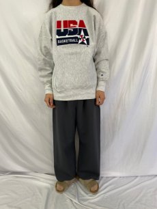 画像2: 90's Champion REVERSE WEAVE USA製 "USA BASKETBALL" ナイロンパッチ付き スウェット XL (2)