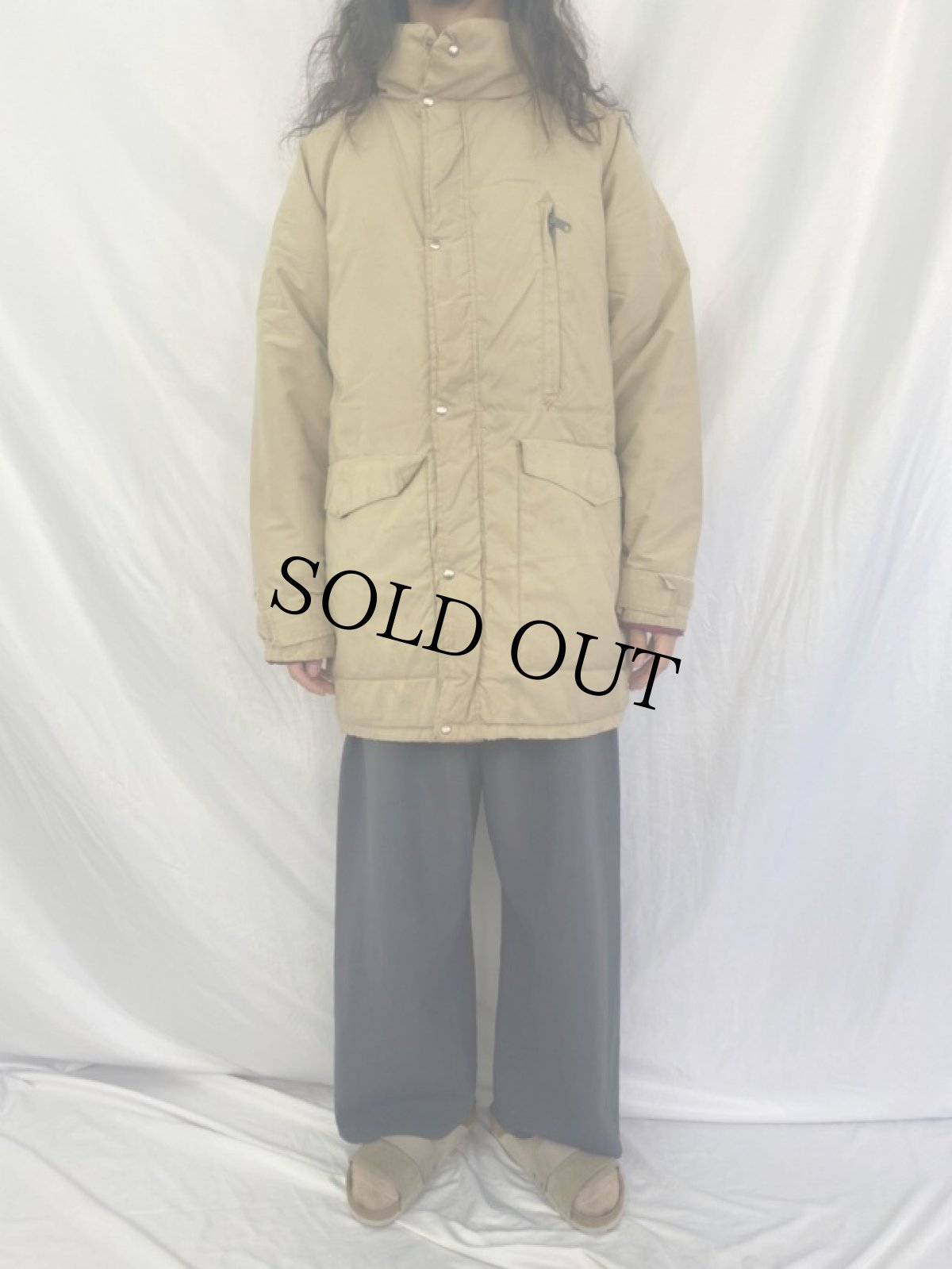 画像2: 70's THE NORTH FACE 茶タグ コットンナイロン ダウンジャケット L (2)