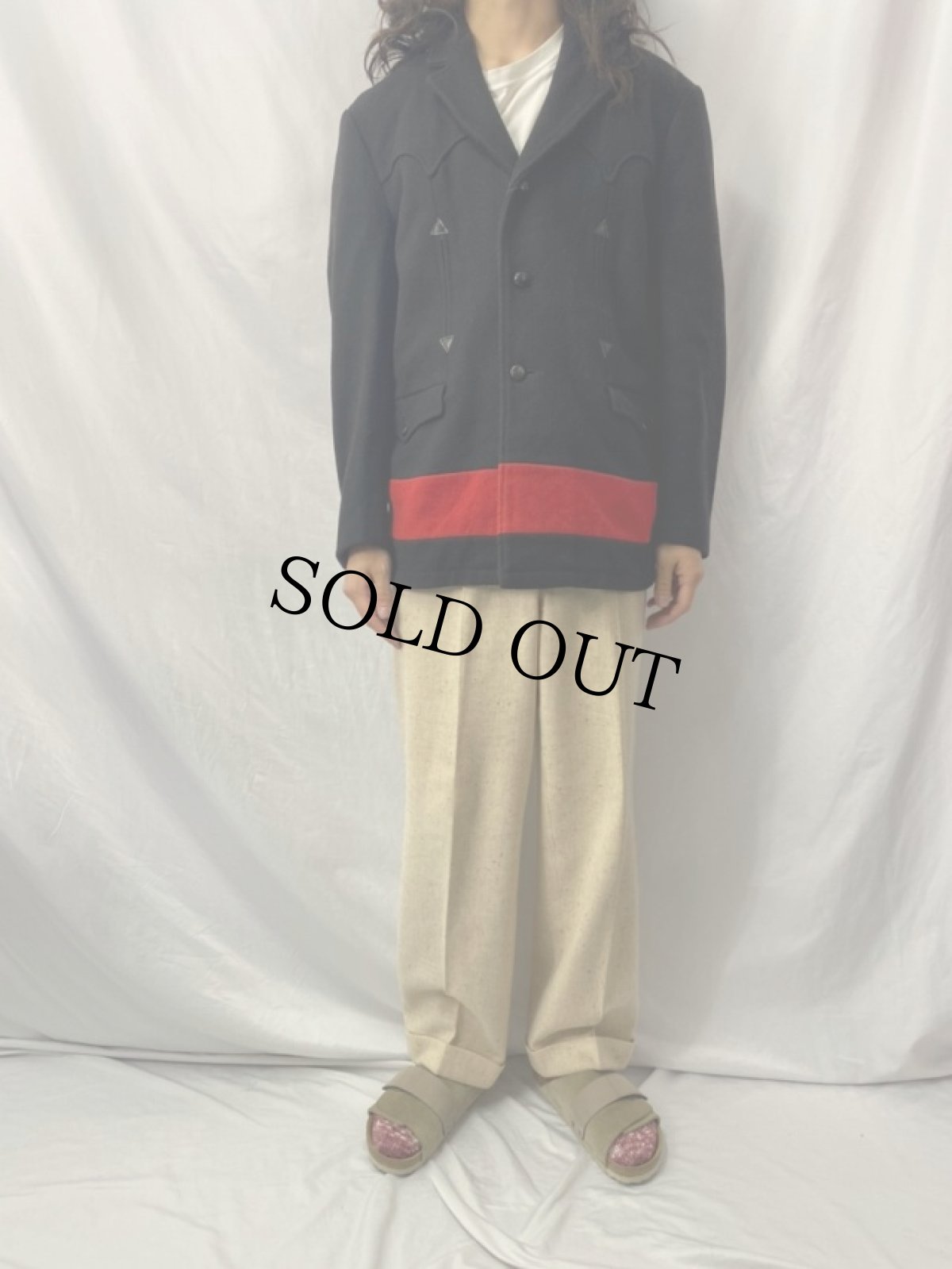 画像2: 50's Double K BRAND ウエスタンウールジャケット (2)