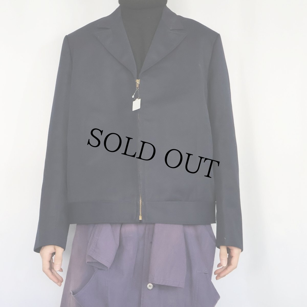 画像2: 70's GERBER ウール混 ジップジャケット NAVY (2)