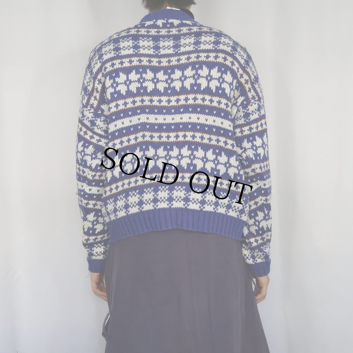 画像3: 90's Eddie Bauer ノルディック柄 コットンニットセーター M (3)