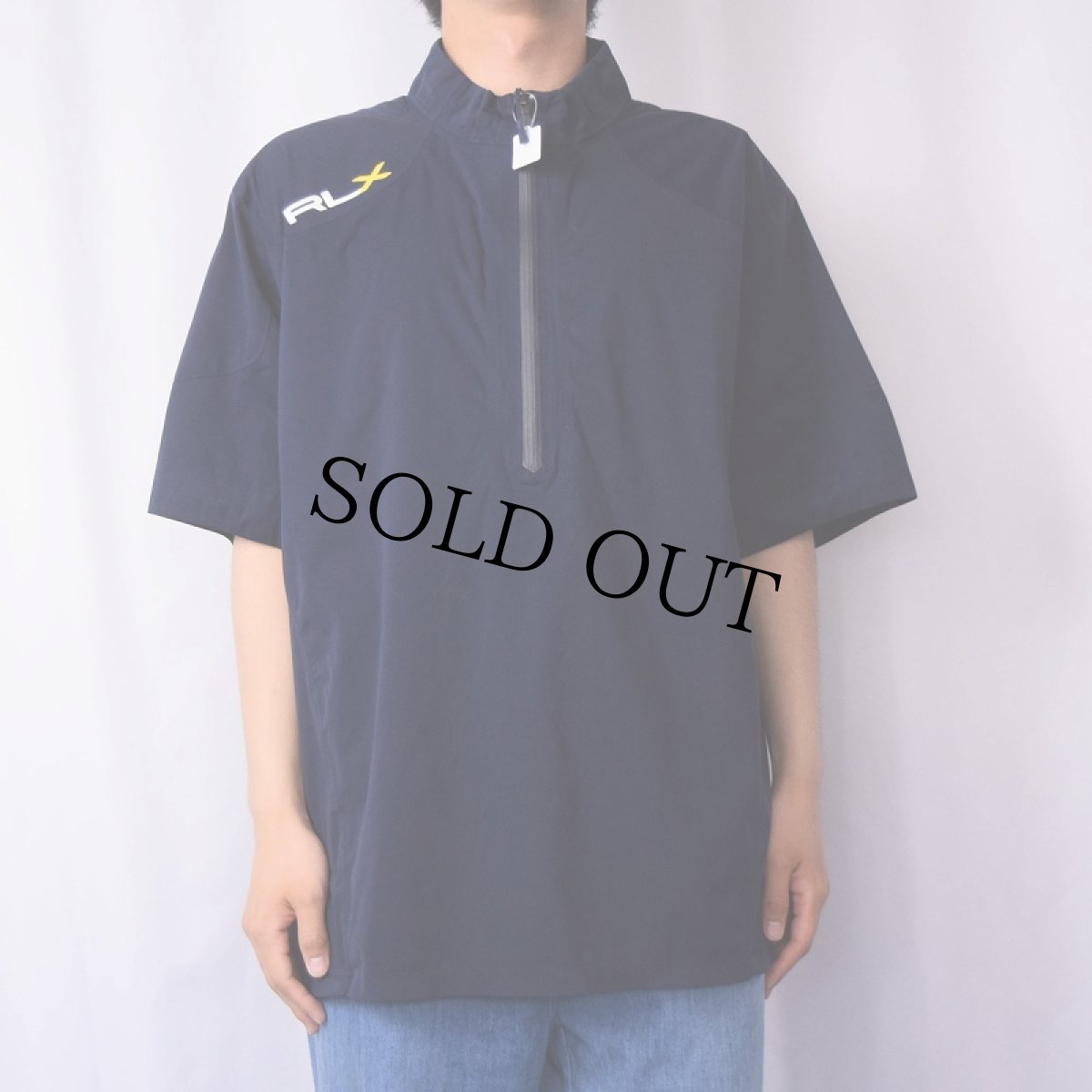 画像2: RLX Ralph Lauren ロゴプリント プルオーバー NAVY XL (2)