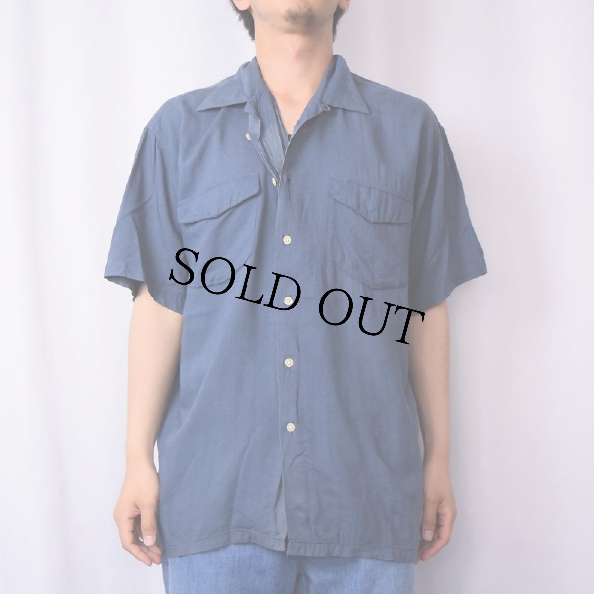 画像2: 〜80's Arrow machII レーヨンオープンカラーシャツ (2)