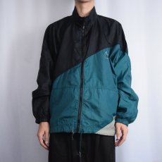 画像3: 90〜2000's NIKE ロゴ刺繍 切り替えデザイン ナイロンジャケット BLACK×GREEN L (3)