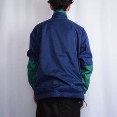 画像4: 90〜2000's NIKE ロゴ刺繍 切り替えデザイン ナイロンジャケット NAVY×GREEN XL (4)