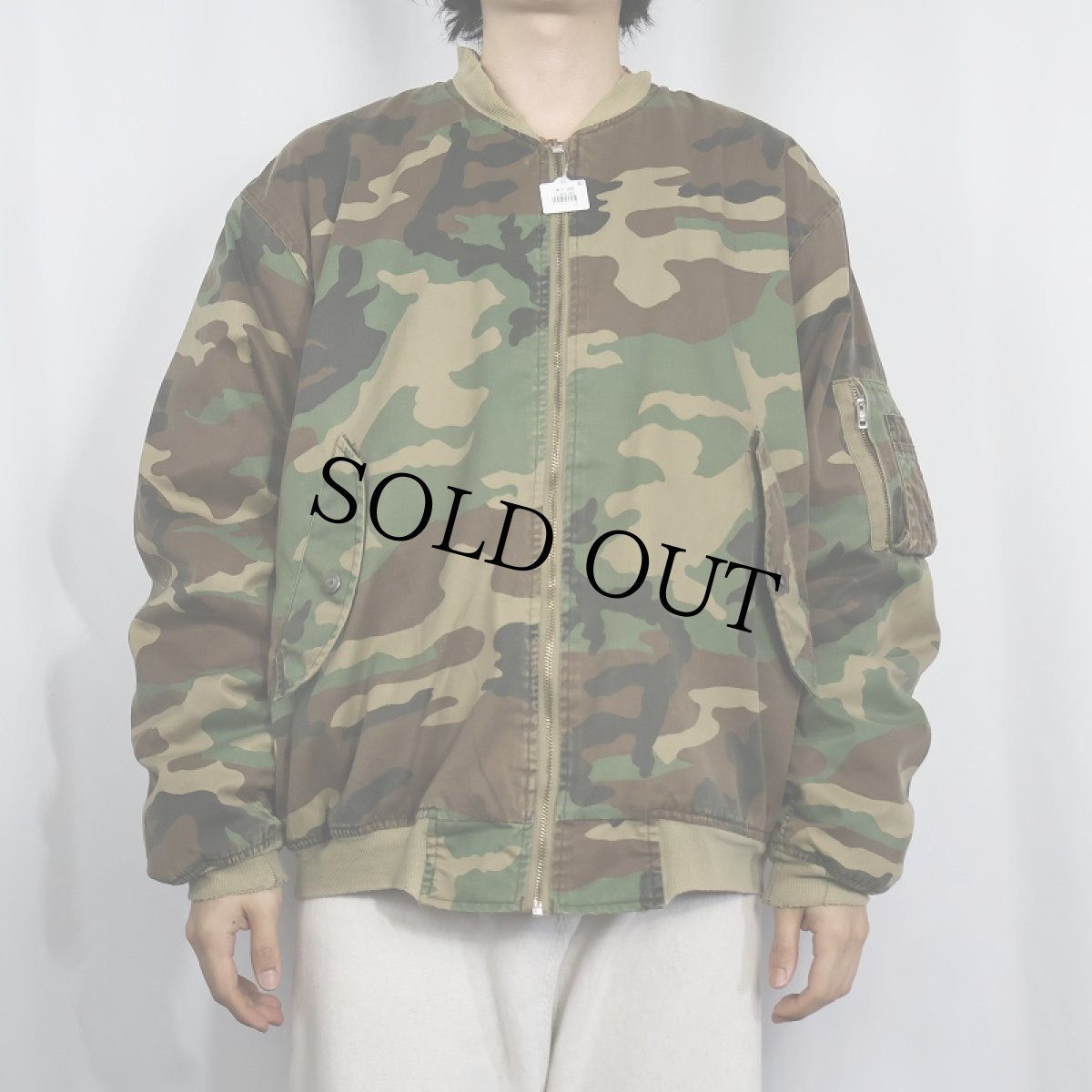 画像2: MA-1 TYPE ウッドランドカモ柄 フライトジャケット (2)