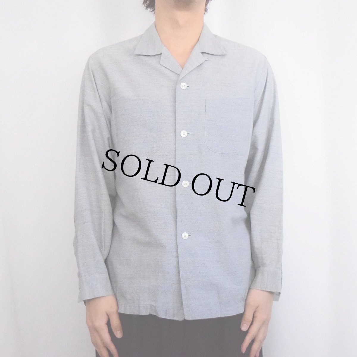 画像2: 60's Stradivari "Strad-o-Sands" 総柄 オープンカラーシャツ M (2)