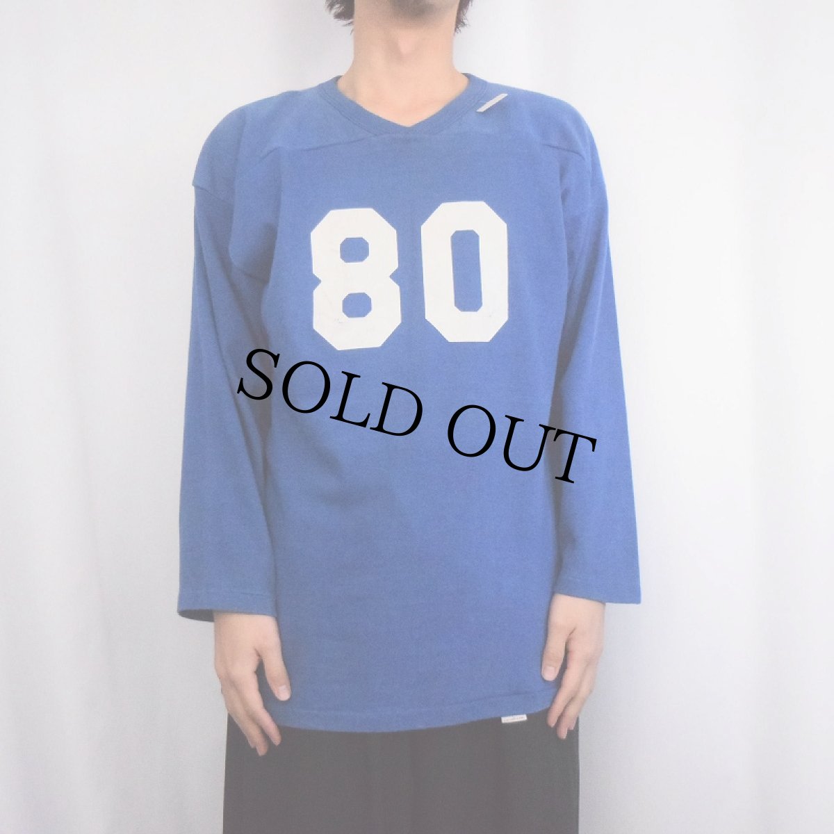 画像3: 70's〜 RUSSELL ATHLETIC USA製 金タグ "80" プリントフットボールTシャツ L (3)