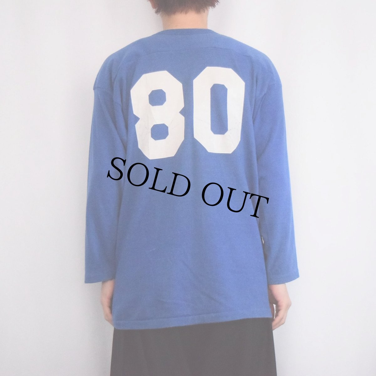 画像4: 70's〜 RUSSELL ATHLETIC USA製 金タグ "80" プリントフットボールTシャツ L (4)