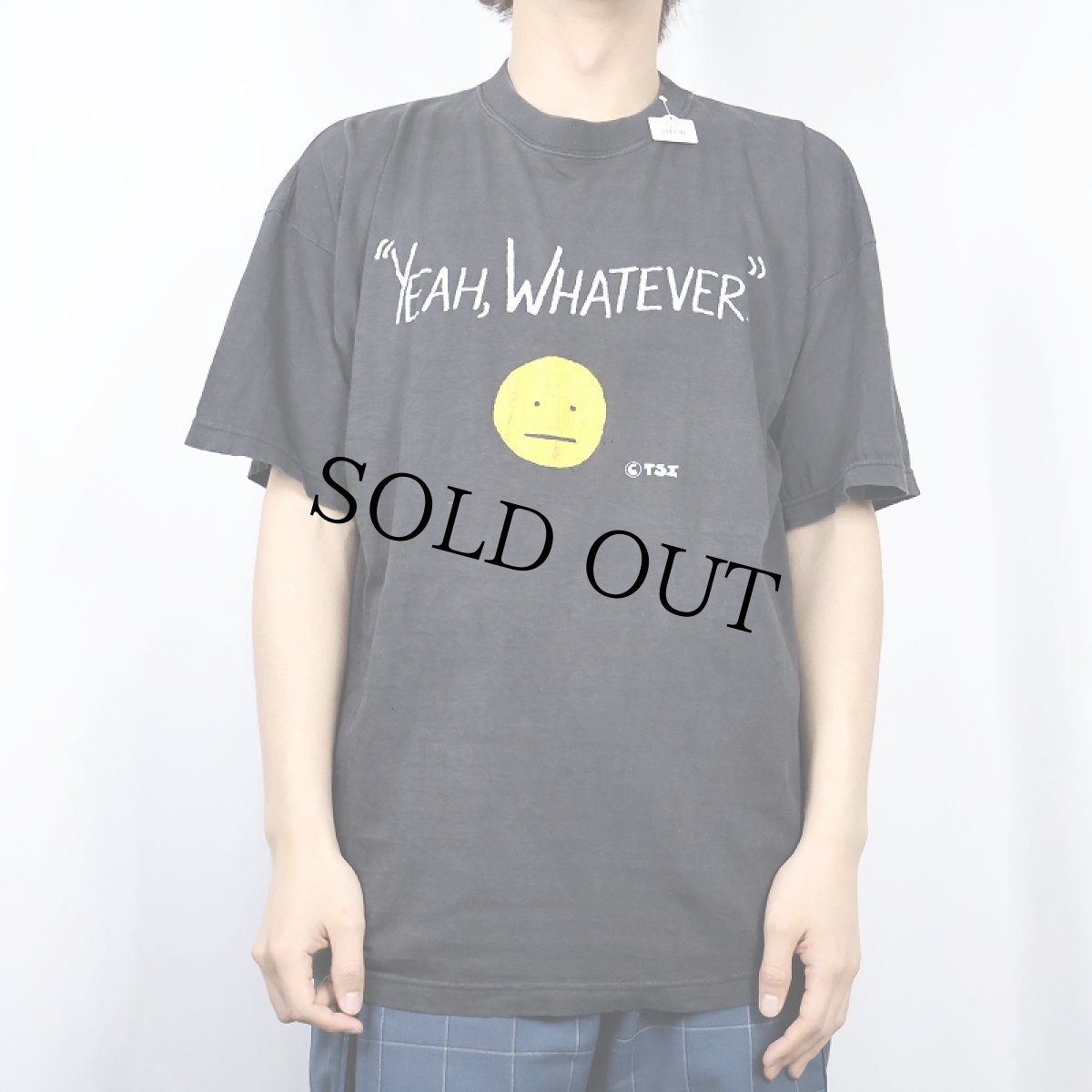 画像2: "YEAH, WHATEVER." ジョークプリントTシャツ BLACK (2)