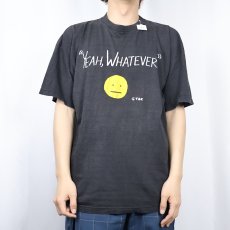画像2: "YEAH, WHATEVER." ジョークプリントTシャツ BLACK  (2)