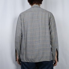画像3: 50's Artvogue グレンチェック柄 オープンカラーシャツ M 15-15 1/2 (3)
