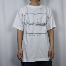画像2: 90's USA製 "NANTUCKET" イラストプリントTシャツ L (2)