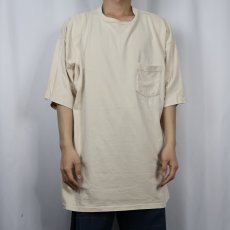 画像2: 90's BANANA REPUBLIC USA製 無地ポケットTシャツ XL (2)