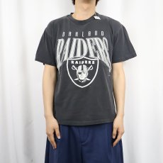 画像2: 90's RAIDERS NFLチーム ロゴプリントTシャツ BLACK M (2)