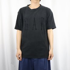 画像2: 〜90's GAP KOREA製 ロゴ刺繍 鹿の子Tシャツ BLACK M (2)