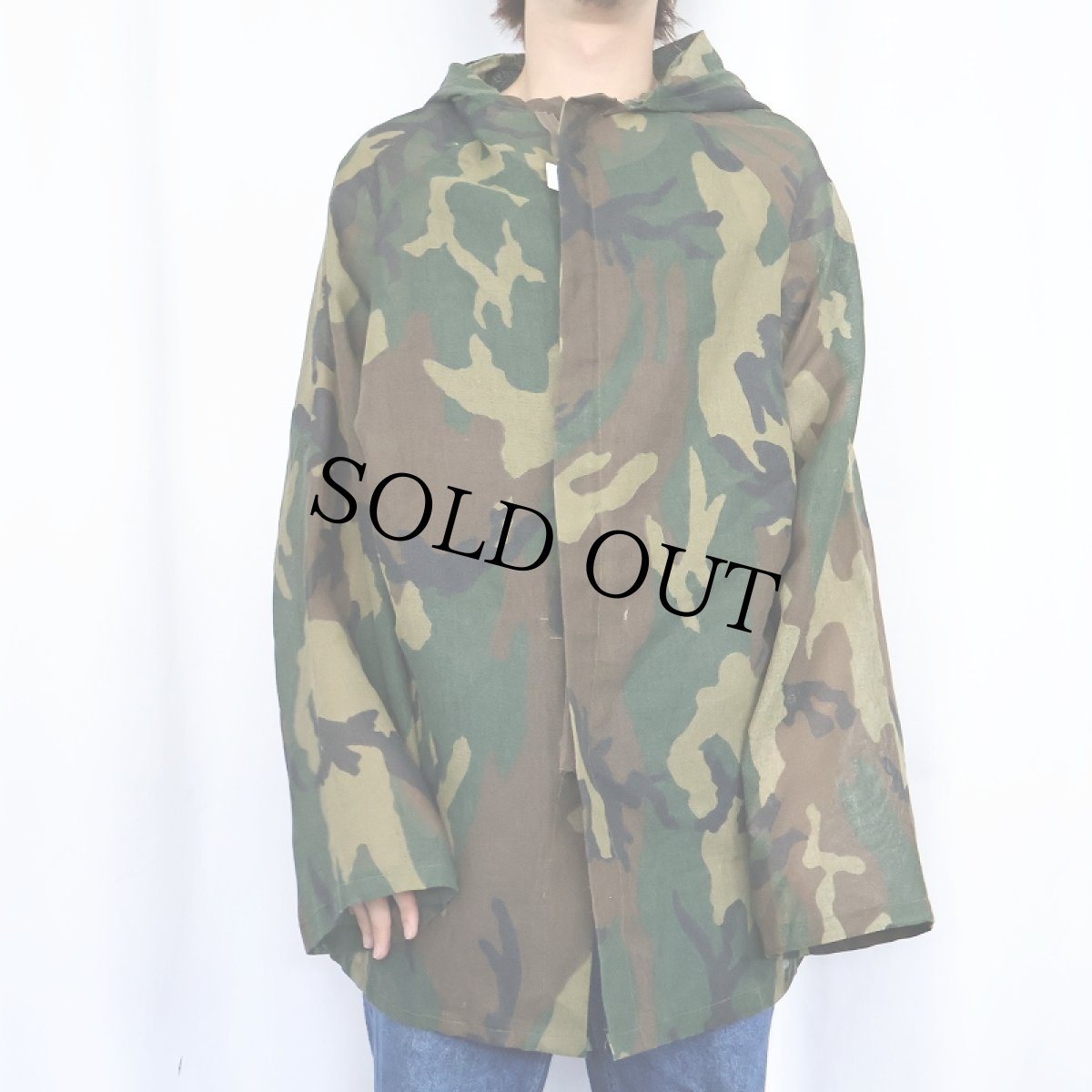 画像2: 80's GAME WINNER USA製 ウッドランドカモ柄 メッシュパーカー XL (2)