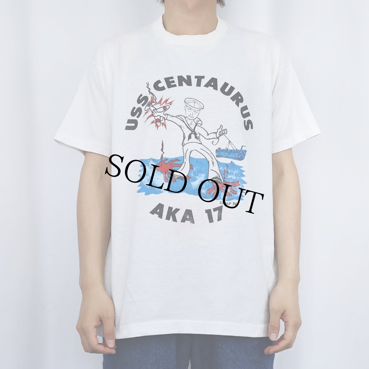画像2: 90's USA製 "USS CENTAURUS AKA 17" イラストプリントTシャツ L (2)