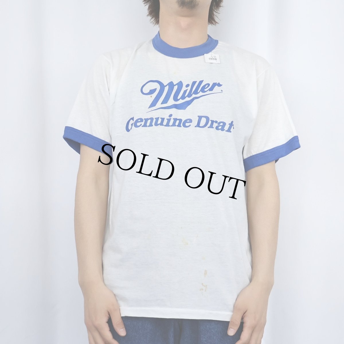 画像2: 80's Miller USA製 "Genuine Draft" ビールメーカー リンガーTシャツ L (2)