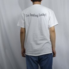 画像3: Google "I'm Feeling Lucky !" コンピューター企業 ロゴプリントTシャツ M (3)