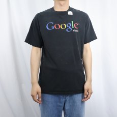画像2: Google Video コンピューター企業 ロゴプリントTシャツ BLACK (2)