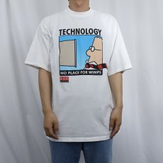 画像2: 90's DILBERT SOFTWEAR USA製 "TECHNOLOGY NO PLACE FOR WIMPS" コミックプリントTシャツ XL (2)