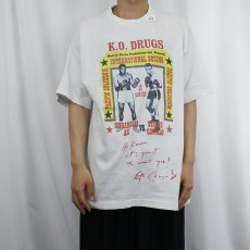 画像2: 90's MUHAMMAD ALI VS GEORGE CHUVALO CANADA製 ボクサープリントTシャツ XL サイン入り (2)