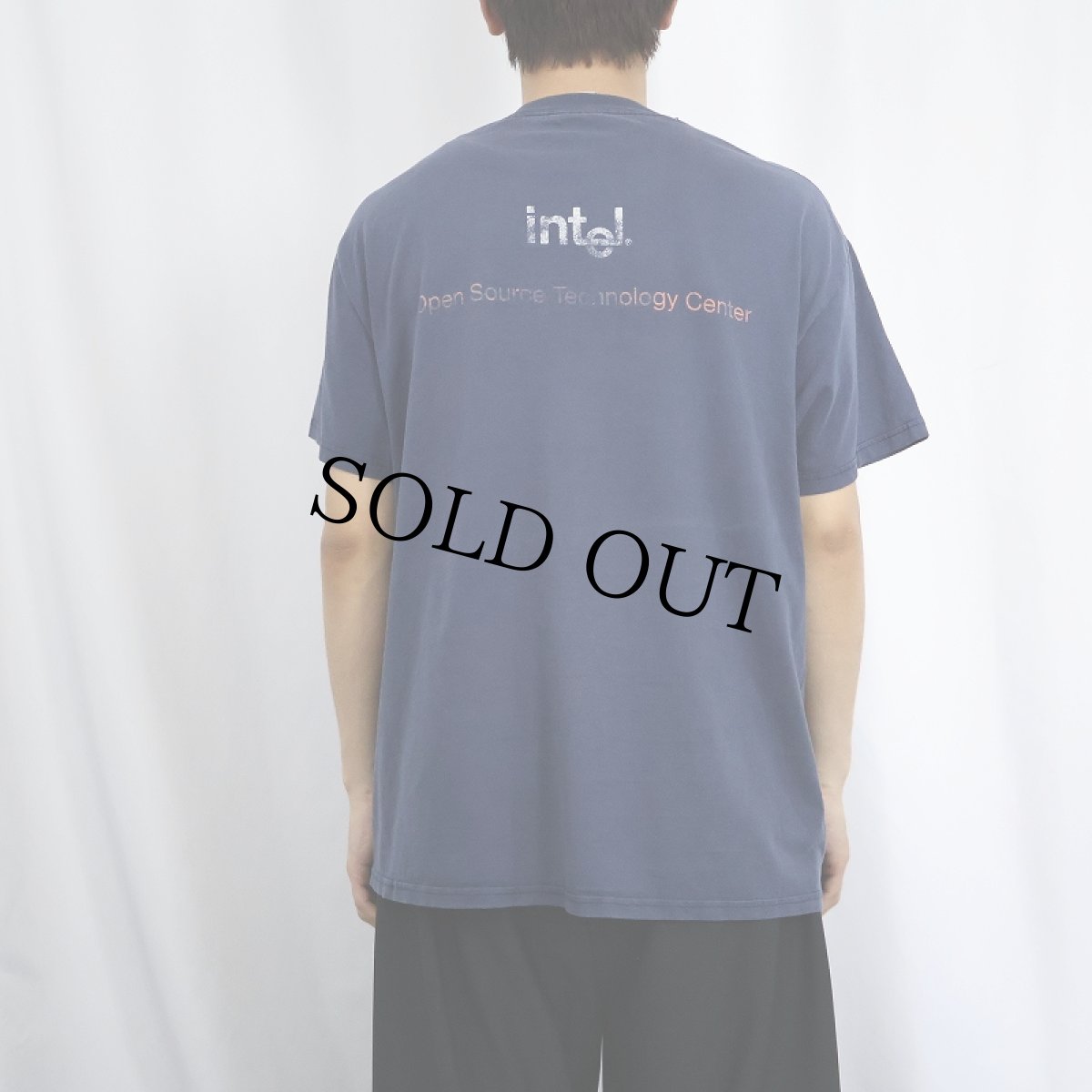 画像3: intel "The Olatform of Coice..." コンピューター企業 プリントTシャツ NAVY L (3)