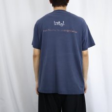 画像3: intel "The Olatform of Coice..." コンピューター企業 プリントTシャツ NAVY L (3)