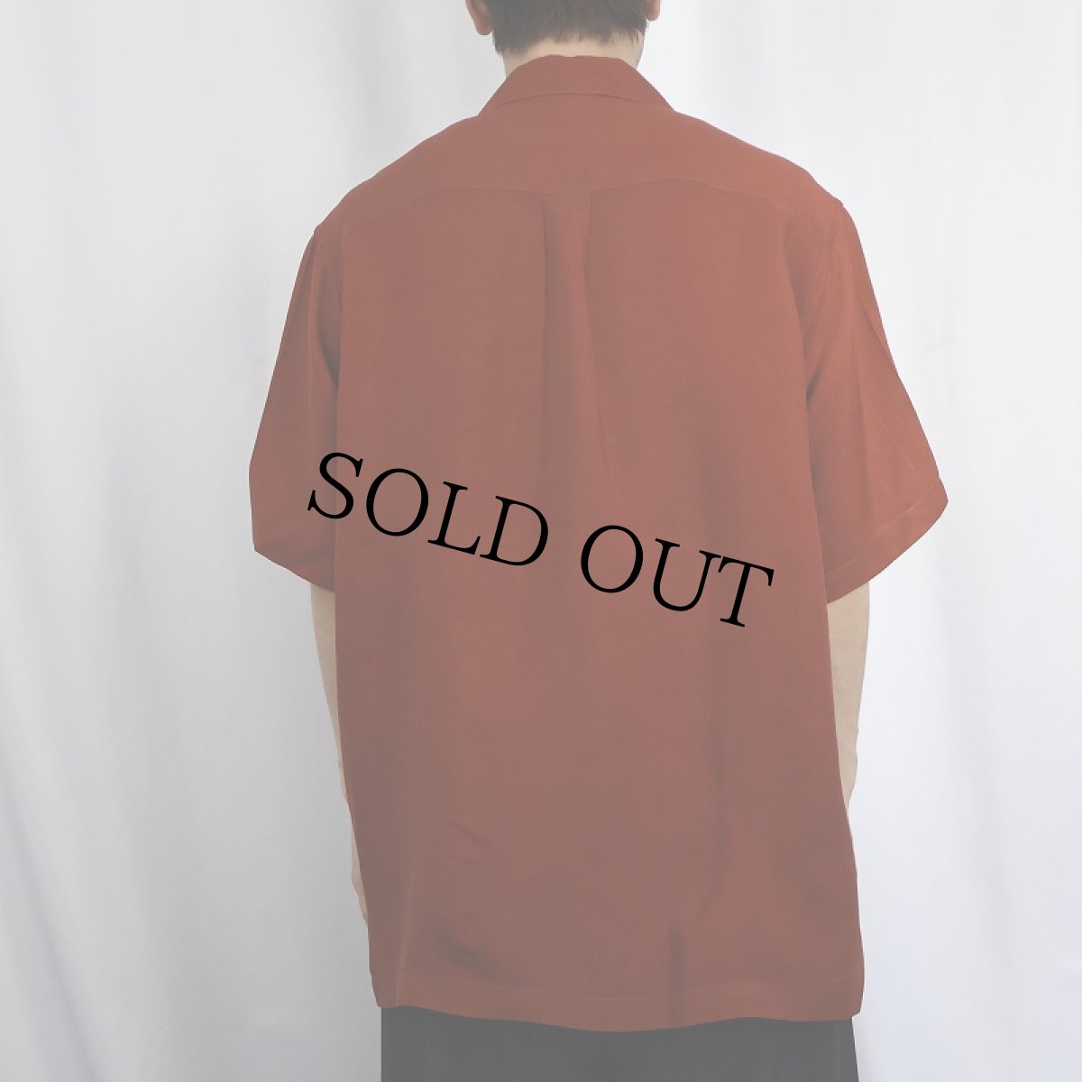 画像3: PERRY ELLIS 柄織 シルクオープンカラーシャツ L (3)