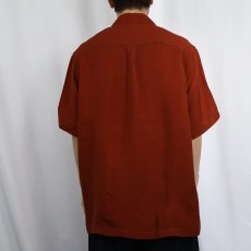 画像3: PERRY ELLIS 柄織 シルクオープンカラーシャツ L (3)