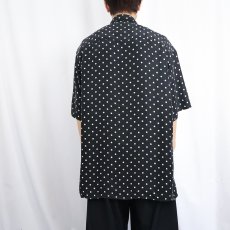 画像3: 80〜90's BURMA ドット柄 シルクシャツ BLACK L (3)