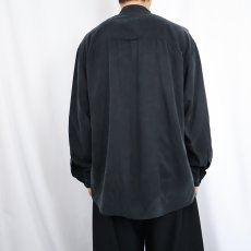 画像3: CHIAMARE シルク バンドカラーシャツ BLACK L (3)