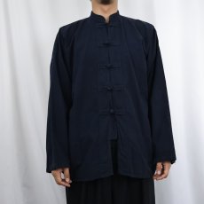 画像2: BETTINI コットンチャイナシャツ NAVY L (2)