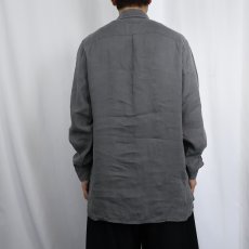 画像3: 90's ARMANI JEANS ITALY製 マチ付きリネンシャツ M (3)