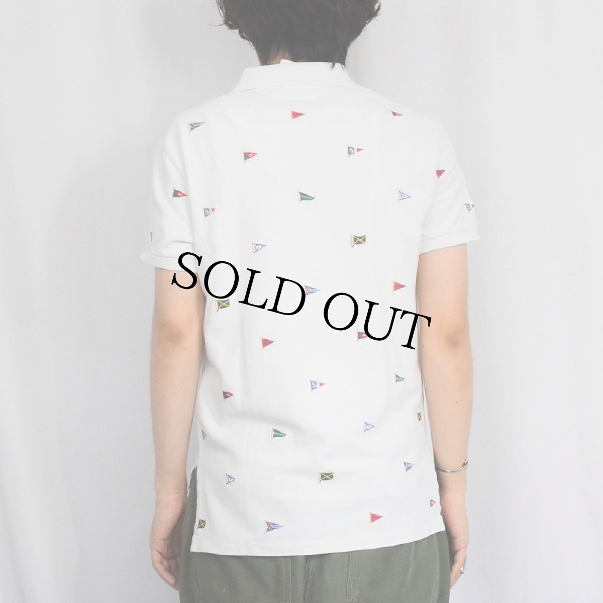 画像3: 【SALE】 POLO Ralph Lauren "CUSTOM FIT" フラッグ柄 刺繍ポロシャツ S (3)