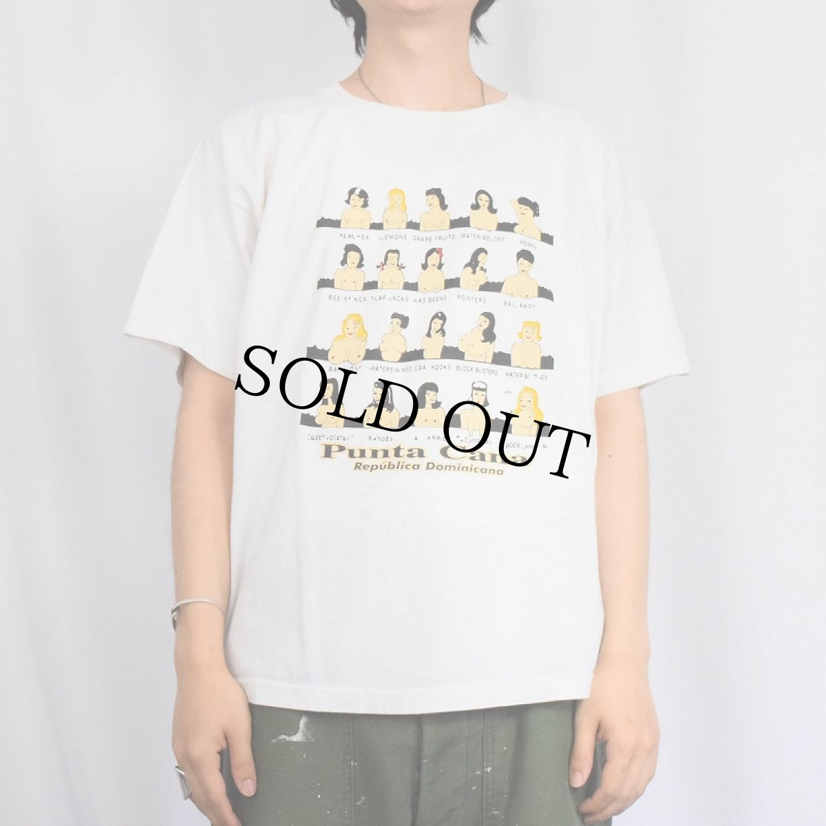 画像2: Punta Cana エロプリントTシャツ L (2)