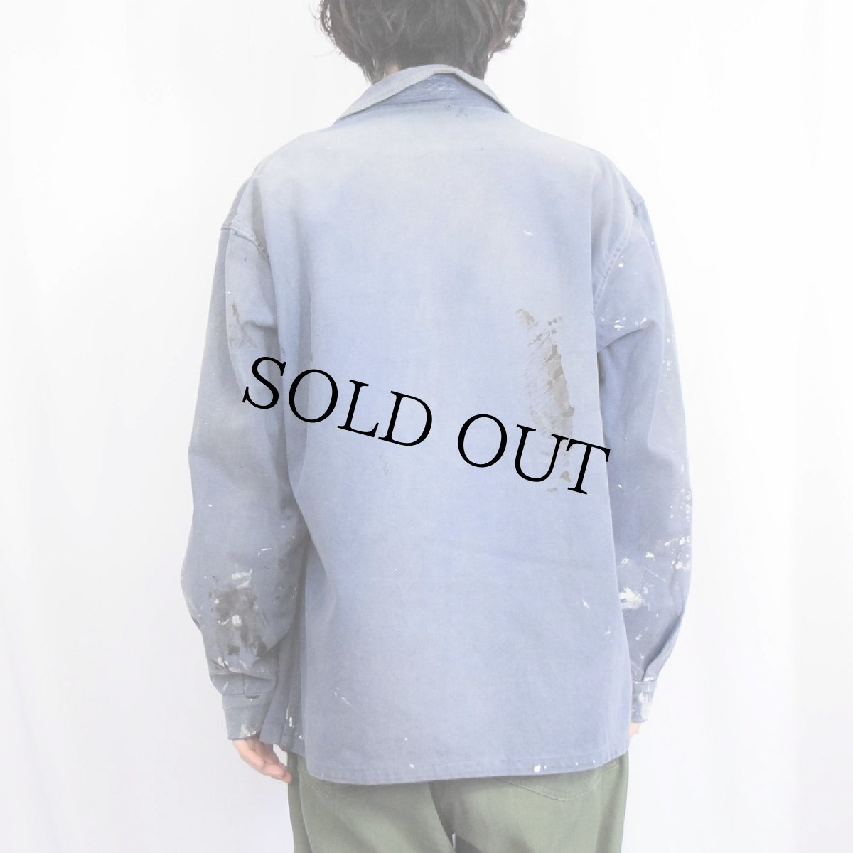 画像3: 70's〜 EURO コットンツイル ワークカバーオール (3)