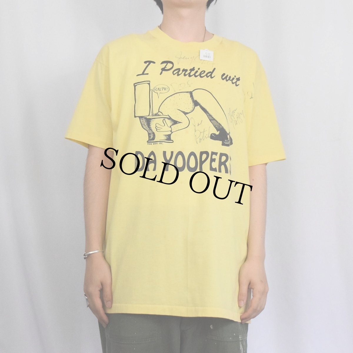 画像2: 80's USA製 "I Partied wit Da Yoopers" シュールプリントTシャツ XL (2)