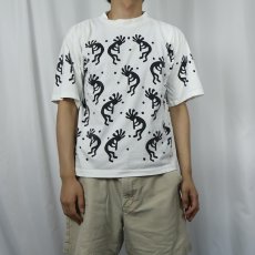 画像3: 90's MICHIGAN RAG CO. USA製 ココペリ柄 プリントTシャツ L (3)