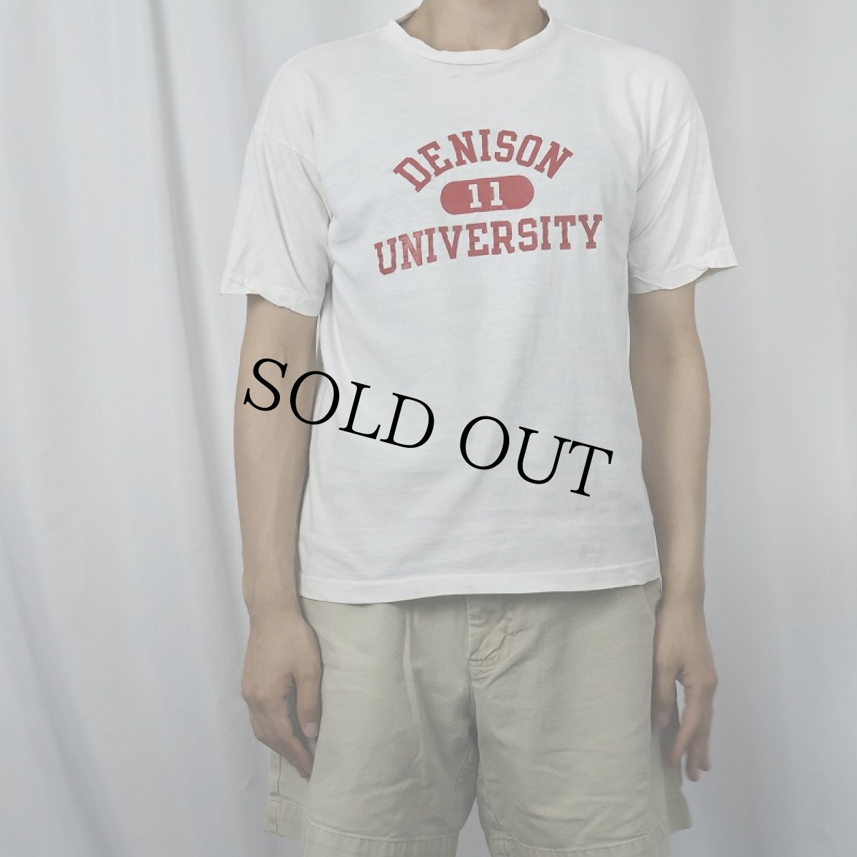 画像2: 70's Champion バータグ USA製 "DENISON UNIVERSITY" カレッジプリントTシャツ L (2)