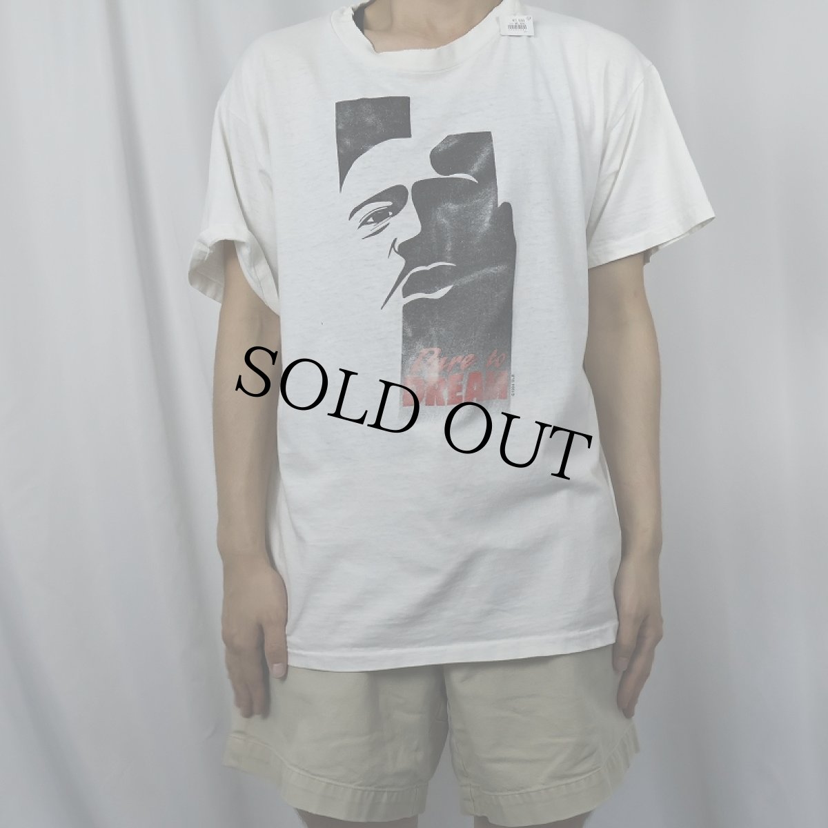 画像2: 90's USA製 "Dare to DREAM" ブラックカルチャー メッセージプリントTシャツ L (2)