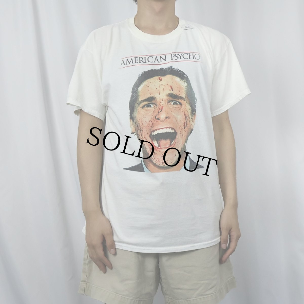 画像2: AMERICAN PSYCHO サイコホラー映画 プリントTシャツ L (2)