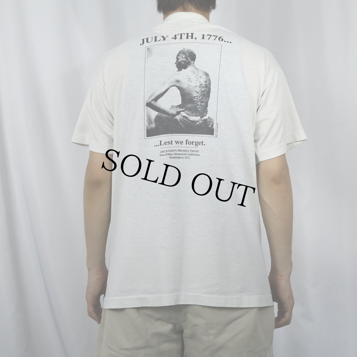 画像3: 【SALE】 80's Whippes Peter USA製 "JULY 4TH,1776... Lest we forget" フォトプリントメッセージTシャツ XL (3)