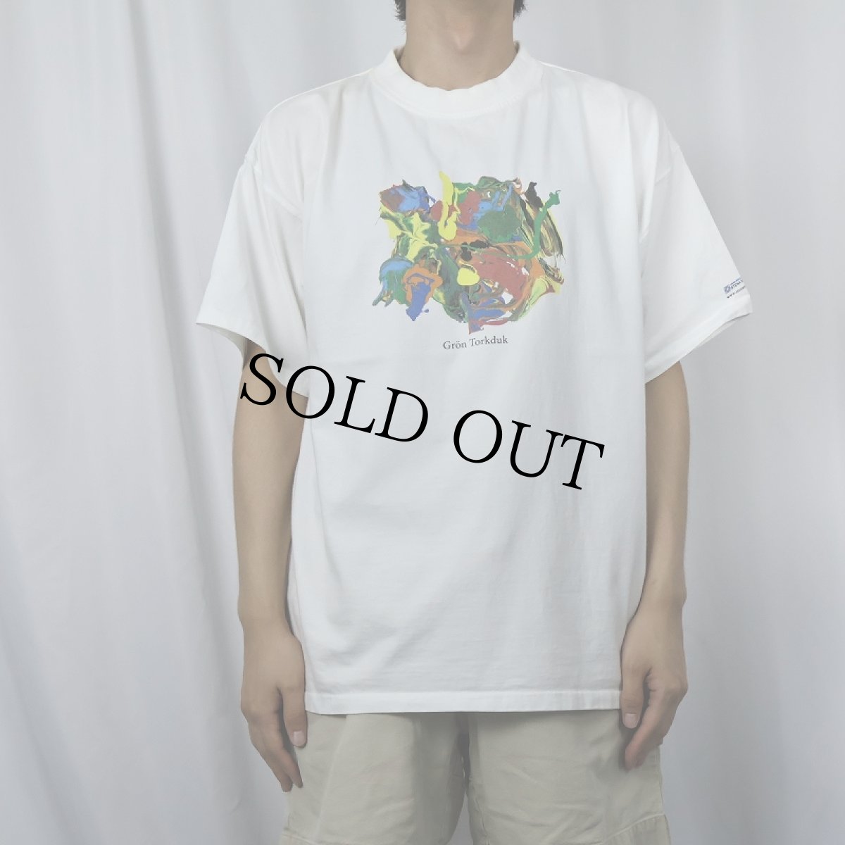 画像2: 90's STENA METALL "Gron Torkduk" アートプリント企業Tシャツ XL (2)